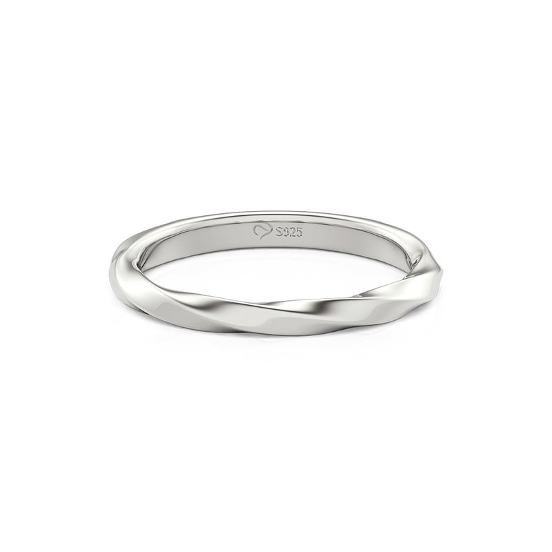 Jeulia "Love Entwined" Sterling Silver Men's Band