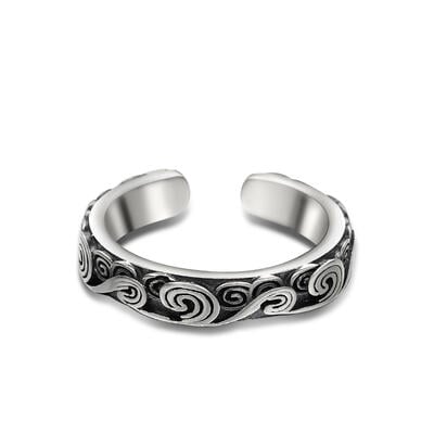 Jeulia "Vintage Cloud" Open Design Sterling Silver Women's Band