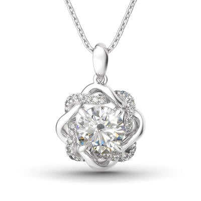 Jeulia Knot of Love Sterling Silver Necklace