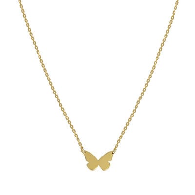Jeulia Simple Butterfly Sterling Silver Necklace