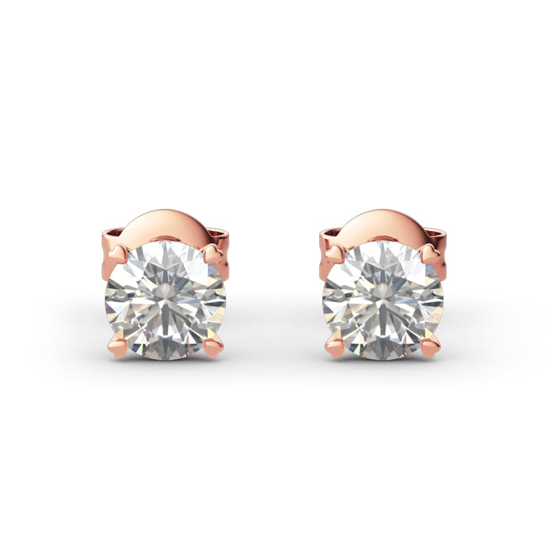 Jeulia "Forever Lasting" Round Cut Sterling Silver Stud Earrings
