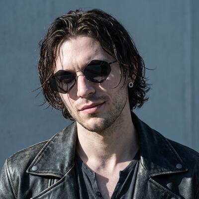 Terry Schwarze Geometrische Sonnenbrille
