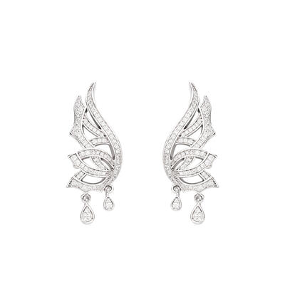 Jeulia Butterfly Wing Design Sterling Silver Earrings