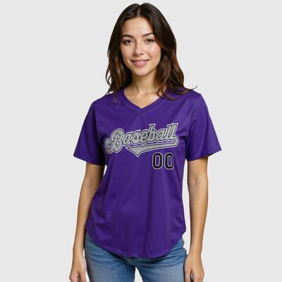 Custom Number and Name Purple Baseball Jersey for Baseball Enthusiasts
