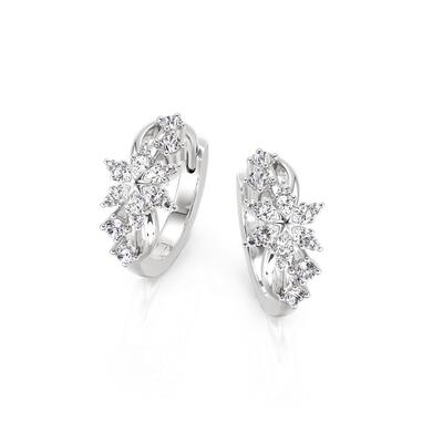 Jeulia Fashion Snowflake Particle Hoop Earrings