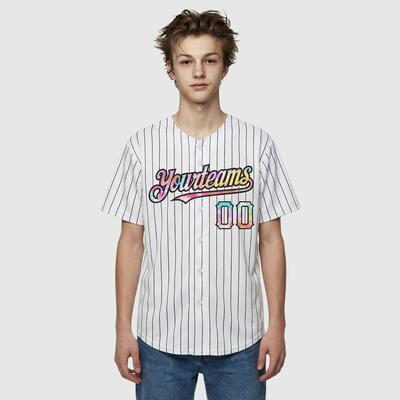 野球 T シャツ ピンストライプ 名前 チーム名 ロゴ 番号入り パーソナライズ対応 ユニセックス