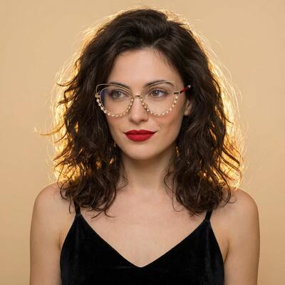 Belle Gold Cat Eye Glasses