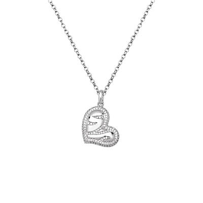 Jeulia "Endless Romance" Heart Sterling Silver Necklace