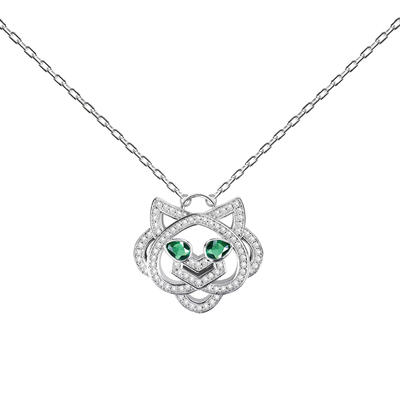 Jeulia "King of Beasts " Tiger Sterling Silver Necklace