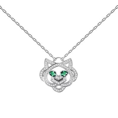 Jeulia "King of Beasts " Tiger Sterling Silver Necklace