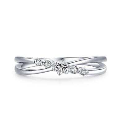Jeulia Simple Twist Round Wedding Ring Pure Silver