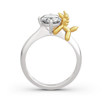 Jeulia Hug Me "Balloon Unicorn" Round Cut Sterling Silver Ring