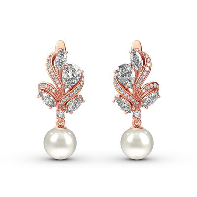 Jeulia Elegant Design Cultured Pearl Sterling Silver Earrings