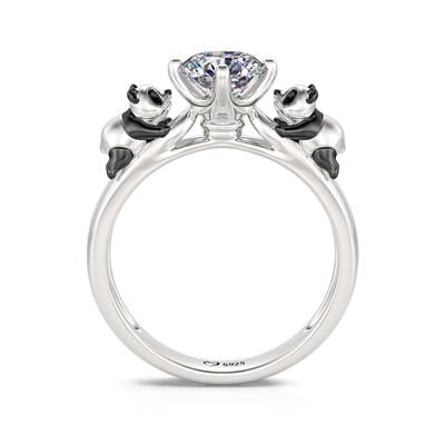 Jeulia Anillo Hermoso Hug Me de Plata de Ley con Cachorro de Panda Gigante