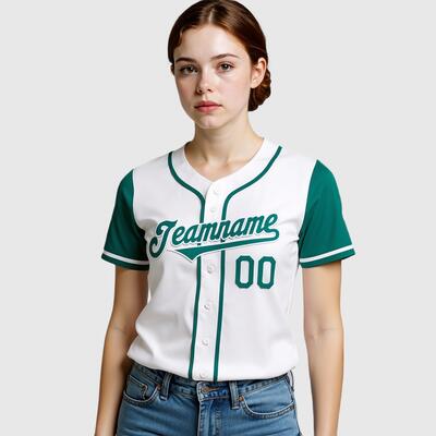 Custom White Teal Authentic Two Tone Baseball Jersey with Personalized Number and Logo for Games Practices and Fan Events