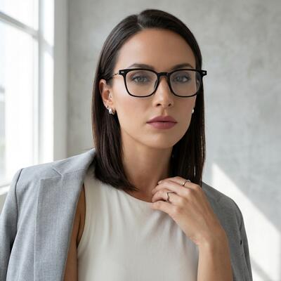 Polly Black Square Glasses