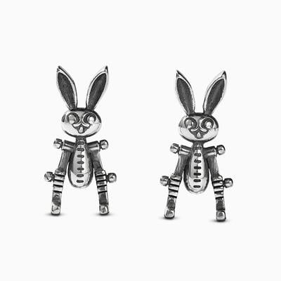 Jeulia "Mechanical Rabbit" Sterling Silver Earrings