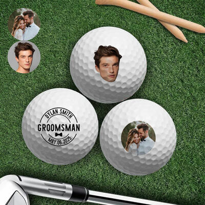 Personalized Golf Balls Set of 3 Wedding Thank You Gifts Souvenirs for Best Man