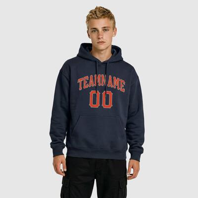 トレーナー フード付き パーカー フーディー ネイビー チーム名 番号 ロゴ入り 男女兼用 カスタマイズ オリジナル