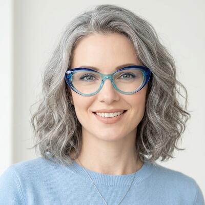 Vogt Lunettes Cat Eye Bleues