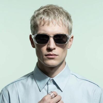 Wright Transparente Rechteckige Sonnenbrille