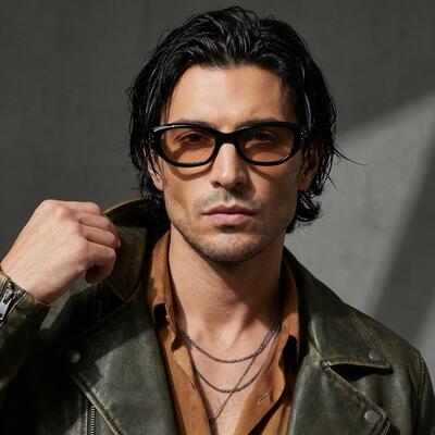 Morris Schwarze Rechteckige Sonnenbrille