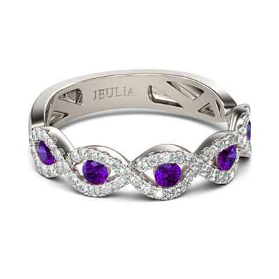 Jeulia Twist Sterling Silver Women's Band