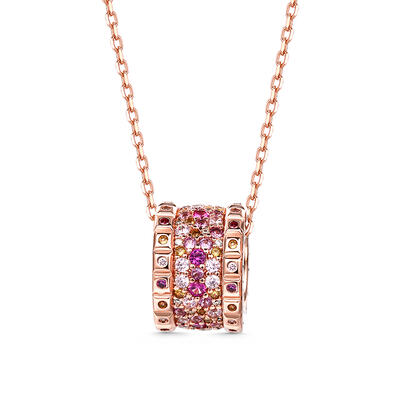 Jeulia "Dream Garden" Multi-color Stones Shiny Sterling Silver Necklace