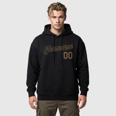 Soft Custom Stitched Black Sports Pullover Hoodie Comfortable Fabric Custom Team Name & Chosen Number