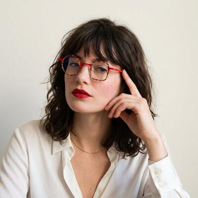 Augu Red Square Round Glasses