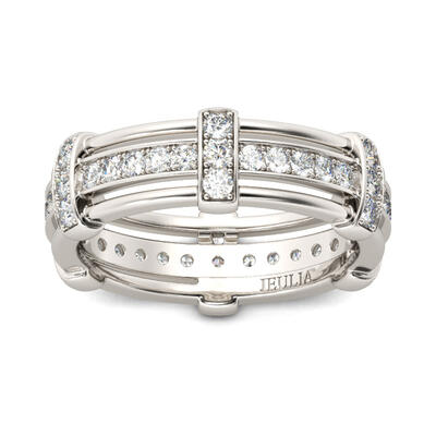 Jeulia Knot Sterling Silver Men's Band