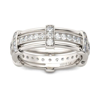 Jeulia Knot Sterling Silver Men's Band