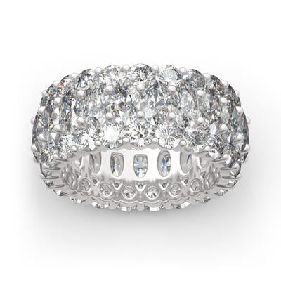 Jeulia Bague Eternité Classique en Argent Sterling Coupe Ronde et Ovale