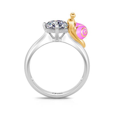 Jeulia Hug Me "at My Own Pace" Two Tone Snail Sterling Silver Ring