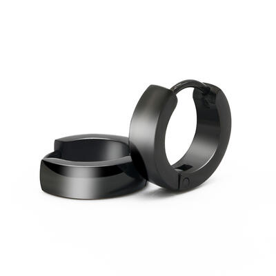 Jeulia Simple Men's Stainless Steel Hoop Earrings