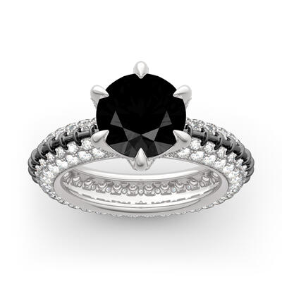 Jeulia Vintage Round Cut Sterling Silver Ring