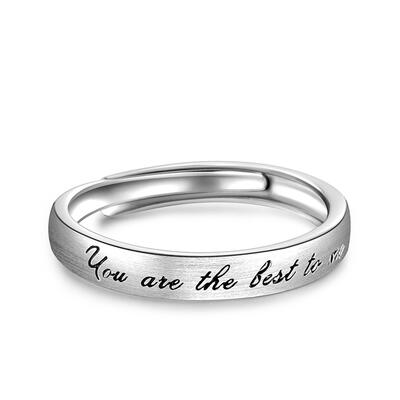 Jeulia "You Are the Best to Me" Sterling Silver Adjustable Men's Band