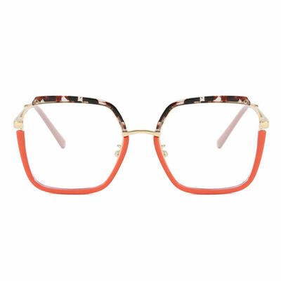 Lizzie Orange Square Glasses