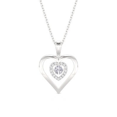Jeulia Custom Double Heart Dancing Stone Necklace with Birthstone