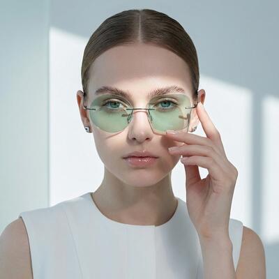 Bright Lunettes de soleil Carrées Rondes Gunmetal