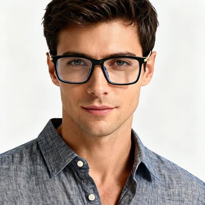 Sapir Black Rectangle Glasses