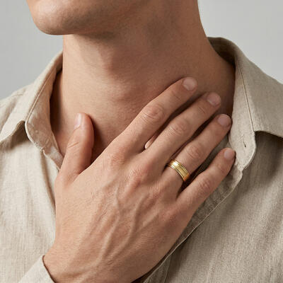 "Love Without Regrets" Matte Brushed Men's Wedding Ring