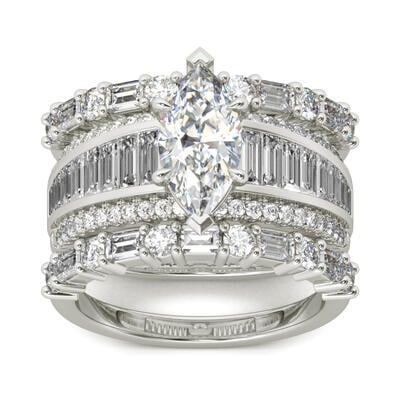 Jeulia Vintage Marquise Cut Sterling Silver Ring Set