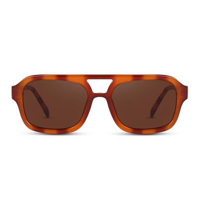 Jeulia "On the Flight" Rectangle Tortoise Unisex Sunglasses