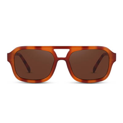 Jeulia "On the Flight" Rectangle Tortoise Unisex Sunglasses