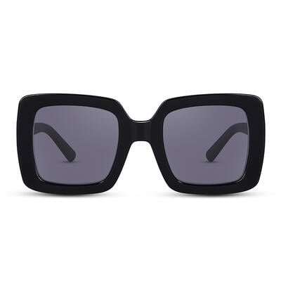 Jeulia "Glass Castle" Square Black/Grey Unisex Sunglasses