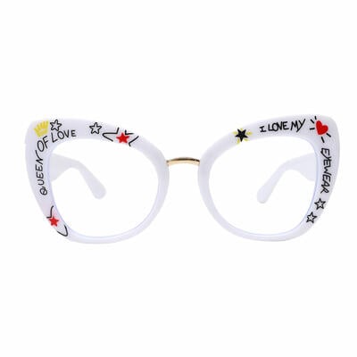 Archeass White Cat Eye Glasses