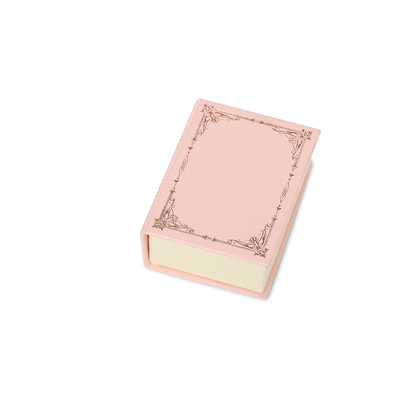 Jeulia Vintage Pink Flip-top Book Magnetic Ring Box