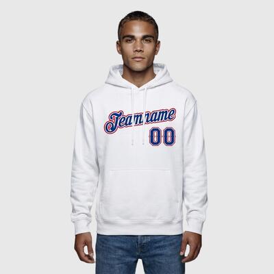 Soft Custom Stitched White Sports Pullover Hoodie Cozy Ideal for Sports Personalized Team Name & Chosen Number