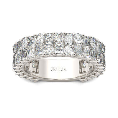 Jeulia Round Cut Sterling Silver Women's Band